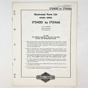 Vtg 1973 Briggs & Stratton 170400-170466 Illustrated Parts List - Picture 1 of 2
