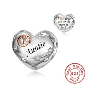 Tante Charm 🙂 I Love You To The Moon & Back Original 925 Sterlingsilber  - Bild 1 von 2