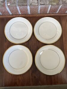 Set of 4 Lenox Eternal Gold Rim Salad Plates