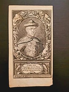 CÁM-HY Grabado chino del emperador Kangxi de las nuevas memorias de le Comte - Imagen 1 de 2