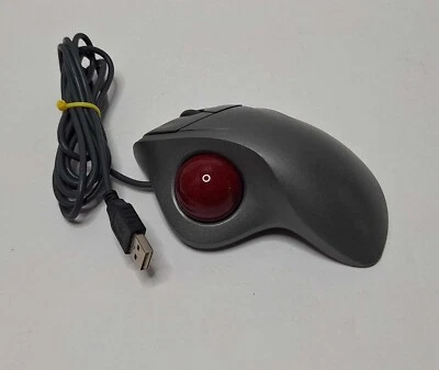 Logitech TrackMan Wheel Mouse USB Optical Trackball Mouse T-BB18 TESTED WORKS - Image 1 of 4