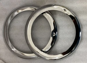 Fit For Willy Jeeps 46-53 CJ 2A CJ 3A Headlight Outer Bezel Chrome Plated (Pair) - Foto 1 di 3