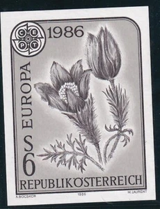 Austria 1986 Europa CEPT imperforado negro prueba - Imagen 1 de 1