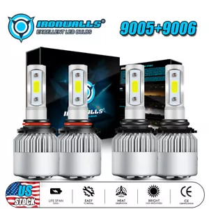 4pcs Combo 9005 9006 LED Headlight for Honda Civic 2004-2013 High Low Beam Bulbs - Picture 1 of 12