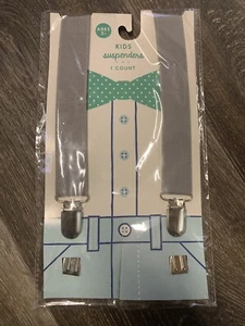 Kids Boys Gray Adjustable Elastic Suspenders Ages 3+ - Picture 1 of 2