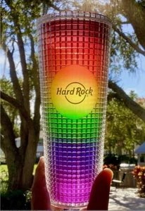 2023 VASO Y PAJA HARD ROCK CAFE GAY PRIDE RAINBOW 3D GEOMÉTRICO 24 ONZAS - Imagen 1 de 3