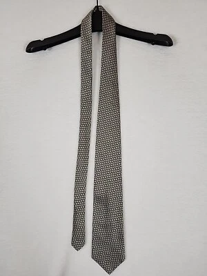 Corbata Paul Fredrick dorada hecha a mano 100 % seda para hombre hecha en EE. UU. geométrica 57 pulgadas Foto 1 de 4