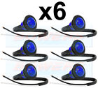 6 x 12V BLUE SMALL 1" ROUND LED BUTTON MARKER LAMPS/LIGHTS UNIVERSAL AUTO/MARINE