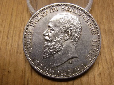 Alte Silbermünze 3 Mark 1911 A Schaumburg Lippe. TOP ! Selten ! - Bild 1 von 3