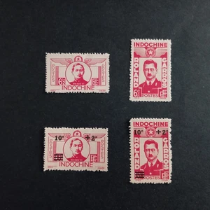 COLONIE FRANCESI - INDOCHINE 1943/44 HEROS, SERIE DI 4 VALORI MNH/MH - Imagen 1 de 2