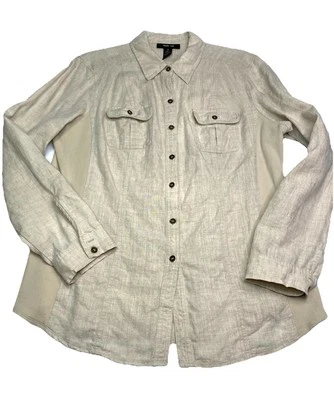 VTG Style And Co Womens Jacket Lightweight Unlined Comfort Sz 14 Natural Beige - Image 1 of 4