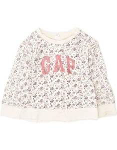 GAP Baby Girls Graphic Sweatshirt Jumper 18-24 Months White Floral Cotton BA09 - Picture 1 of 5