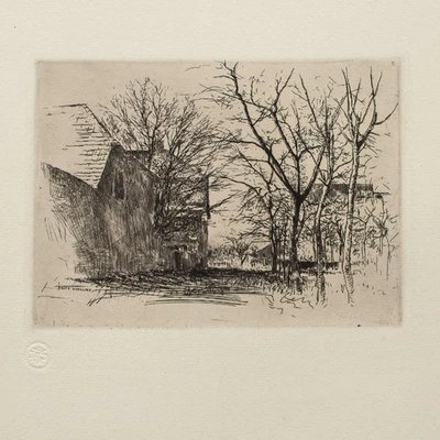 Fritz Voellmy Landschaft 1900 Verein Original Radierung München plattensigniert - Bild 1 von 4