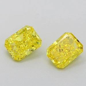 3.50 Carat Radiant Cut Yellow Lab Grown Diamond VVS1 Clarity Fancy Color Stone - Picture 1 of 4