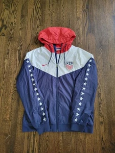 Nike Team USA Soccer Mens Windbreaker Jacket Full Zip Colorblock Multicolor Sz L - Picture 1 of 14