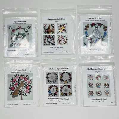 Lot of 6 Baltimore Applique Society Quilt Top Patterns Pennsylvania NY Spring - Image 1 of 4