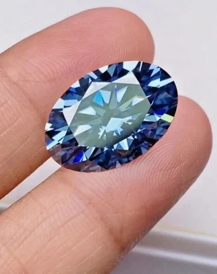 7x5MM fancy Blue Oval Cut VVS1 Diamond Premium Quality Loose Gemstone2Pcs Lot - Image 1 of 4