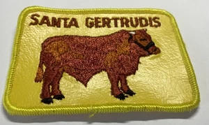 VINTAGE SANTA GERTRUDIS COW EMBROIDERED SEW-ON PATCH - Picture 1 of 3