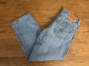 Levis 505 Jeans Mens 34X29 Blue Denim Straight Leg Light Wash - Picture 1 of 10