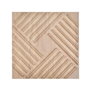 3D Lamellenwandpaneele 12er Pack 19,7x19,7" PVC 32 qm Abdeckung helles Holz - Bild 1 von 7