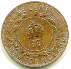 Newfoundland Large Cent 1907 KM-9 nice coin   lotnov3519 - Picture 1 of 2