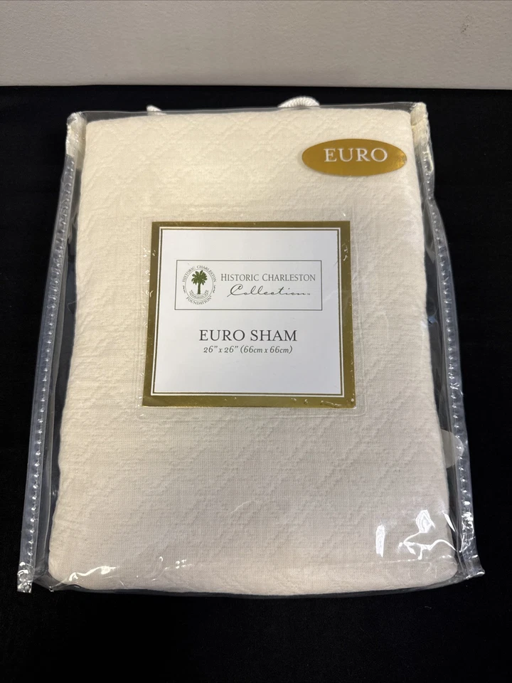 HISTORIC Charleston King Charles Cotton Matelasse Euro Sham