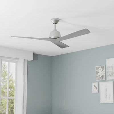 Harbor Breeze Stokes II Easy2Hang 52-in Outdoor Brushed Nickel Ceiling Fan - Image 1 of 4