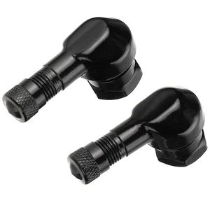 2pcs Black Motorcycle CNC 90-Degree Angle Wheel Tire NCY Leak-proof TWPO Valve - Picture 1 of 9