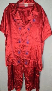 Cabernet-Sleepwear 2-Piece Size XL Red Polyester Short Sleeve & Pant Pajama Set - Picture 1 of 8