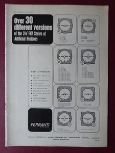 10/1964 PUB FERRANTI FLUGZEUG AUSRÜSTUNG FH7 KÜNSTLICHER HORIZONT ORIGINAL ANZEIGE - Bild 1 von 1