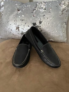 Thommy Hilfiger Damen Mädchen Leder Halb Schuhe Mokassin Blau (Schwarz) Gr. 37 - Bild 1 von 10