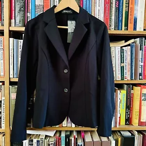 Allegra K NEW Black Notched Lapel Collar Stretch Work Blazer Jacket, size M - Picture 1 of 10