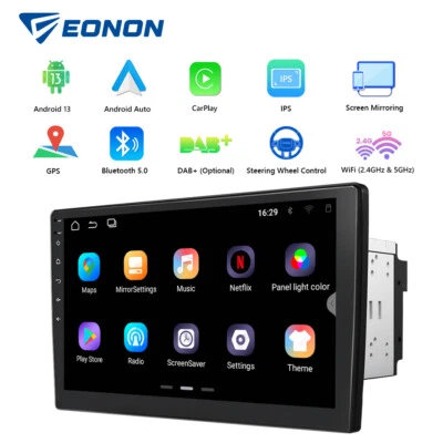 Double DIN Android 13 Car Stereo 10.1" Head Unit GPS Sat Nav Radio Apple CarPlay - Image 1 of 4
