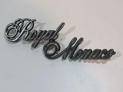 1975-1977 Dodge Royal Monaco Fender Emblem Trim Decal Script Rare Badge Vintage - Image 1 of 2