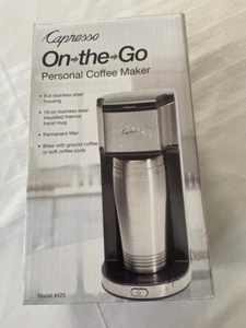 NEW Capresso On the Go Single Cup Personal Coffee Maker - Stainless 16 Oz. *NIB* - Picture 1 of 1