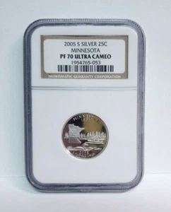2005 S Minnesota Statehood Quarter Silver Proof 70 Ultra Cameo - Picture 1 of 2
