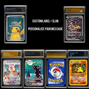 Nuevo estuche de losa para tarjetas de clasificación vacía + etiqueta personalizada Pokémon Topps Yugioh PSA - Imagen 1 de 19
