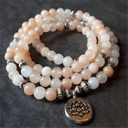 6mm Topaz Bracelet 108 Beads Lotus Pendant Jewelry Lovers Link Teens Custom Men
