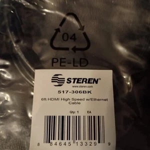 HDMI Cable with Ethernet High-Speed 6 FT - Picture 1 of 2