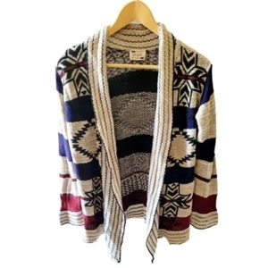 Say What Shawl Collar High Low Sweater Cardigan Tribal Pattern Southwestern - Picture 1 of 6