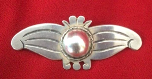 Price Drop!! Vintage Sterling Handmade Stylized Wings Art Deco Pin - Picture 1 of 8