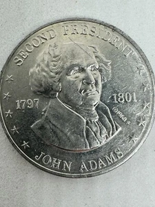 # C7402  PRESIDENT JOHN  ADAMS  ALUMINUM    MEDAL,     - Picture 1 of 4