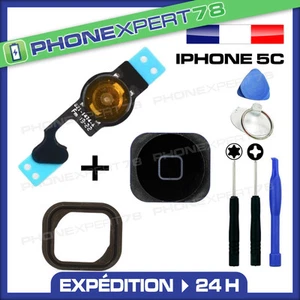 KIT BOUTON HOME POUR IPHONE 5C AVEC NAPPE ET JOINT + OUTILS - Photo 1/1