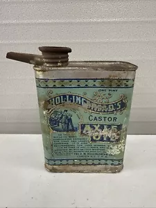 RARE ANTIQUE 1900'S HOLLINGSHEAD'S AXLE OIL TIN CAMDEN N.J. - Picture 1 of 9