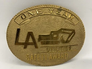 One Year LA Utilities Safety Award Belt Buckle - Picture 1 of 6