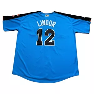 American League Francisco Lindor #12 2017 All-Star Game Trikot Majestic 5XL blau - Bild 1 von 9