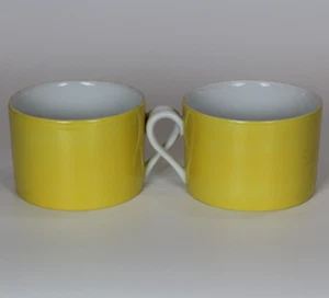 Fitz and Floyd - Papillon - gelb - ZWEI - 2 - flache Tassen 3 1/8" Durchmesser Ohne Untertassen - Bild 1 von 3