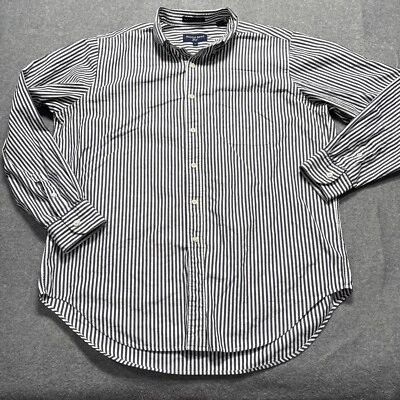 Camisa de vestir de golf Austin Reed para hombre grande con botones manga larga gris azulado Foto 1 de 4