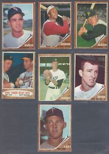 1962 Topps Baseball 7 Hall of Famers and Super Stars, EX