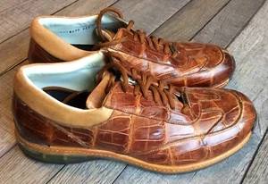 Mauri Swamp 8690 Crocodile Sneakers Cognac (Special Order) Size 8.5 - Picture 1 of 9